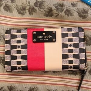 Kate Spade Checker Red and Cream Wallet